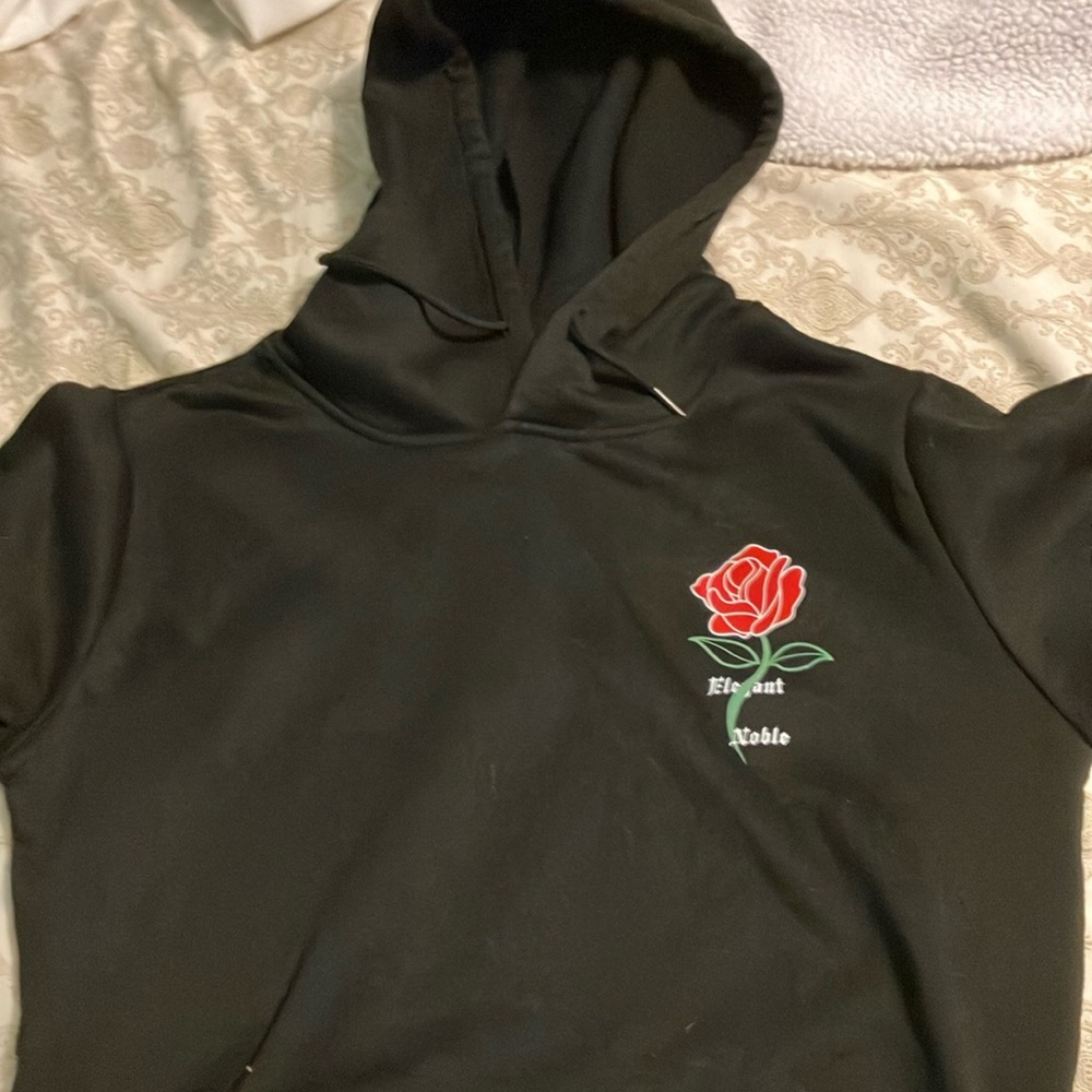 Shein Black Rose Hoodie
